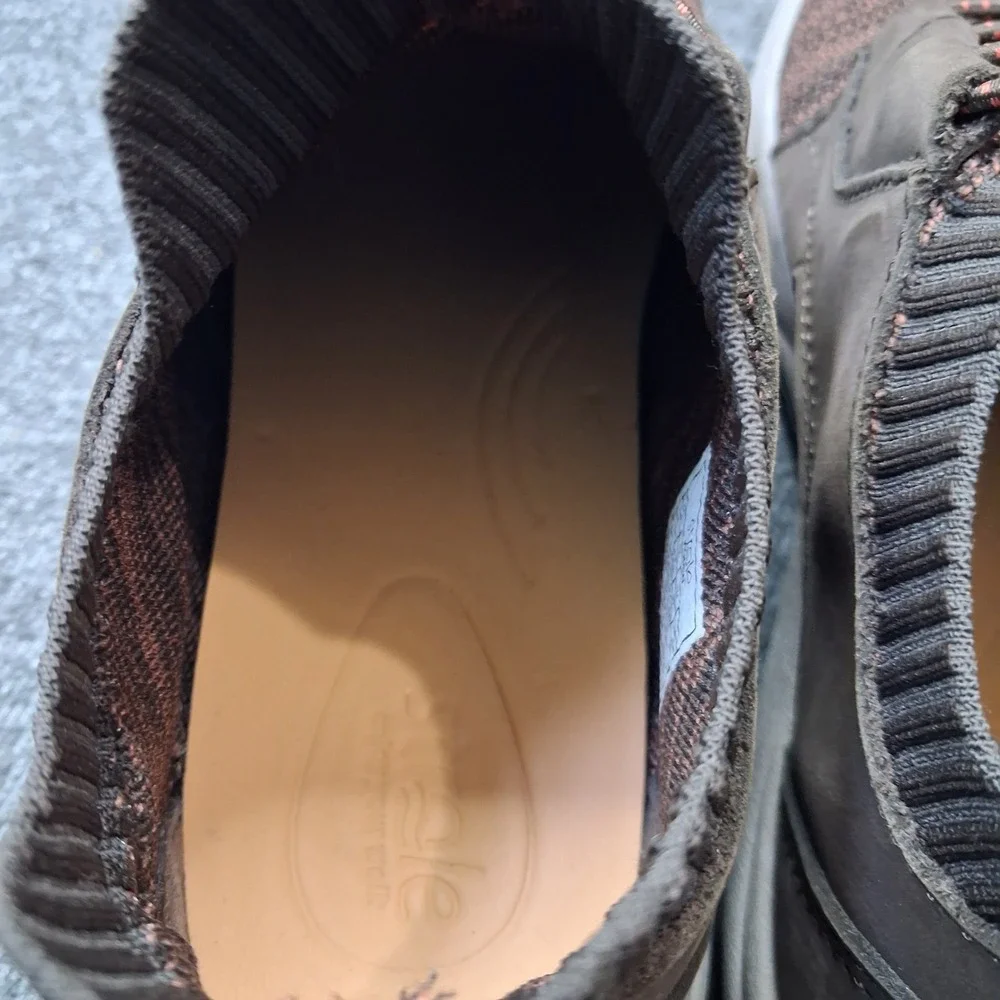 Strole Eastridge S869W Womens 8 Brown Leather Knit Walking Shoes SoftStride Sole